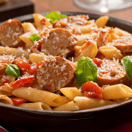 Macarrão com Linguiça Calabresa